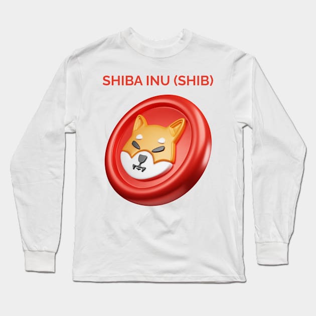 SHIBA INU (SHIB) cryptocurrency Long Sleeve T-Shirt by YousifAzeez